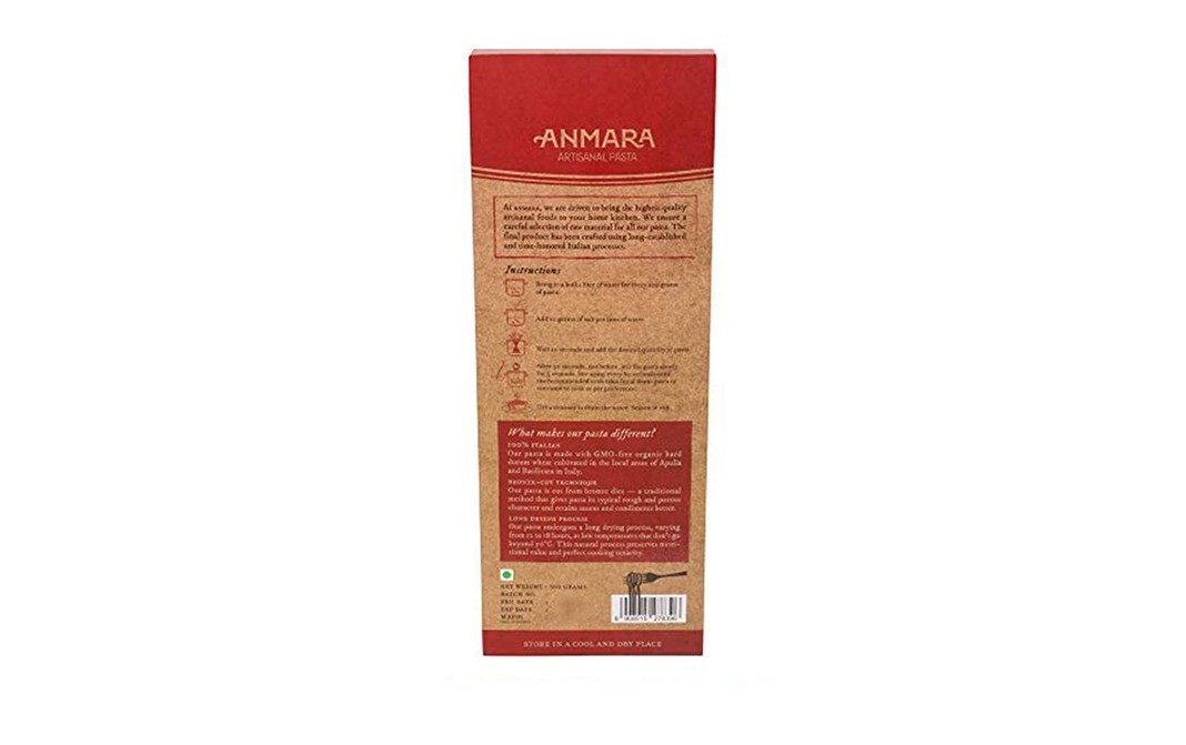 Anmara Artisanal Pasta Organic Fettuccine Hard Durum Wheat Pasta   Box  500 grams